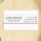 Carte De Visite Modèle de cadre simple gris blanc