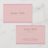 Carte De Visite Modèle de calligraphie or rose moderne Top (Devant / Derrière)