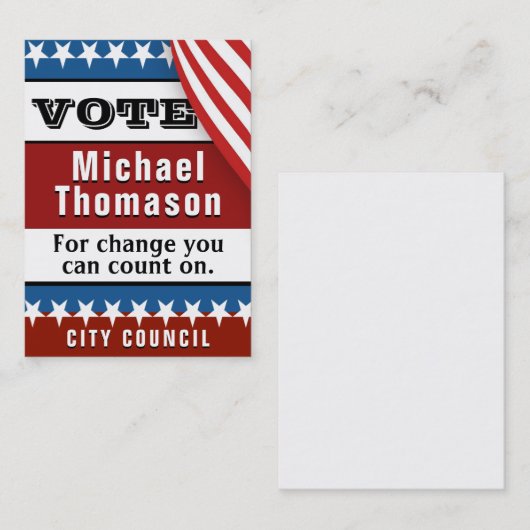 Carte De Visite Modèle de campagne électorale (Devant / Derrière)