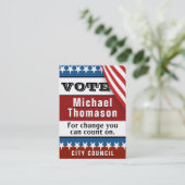 Carte De Visite Modèle de campagne électorale (Debout devant)