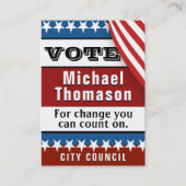 Carte De Visite Modèle de campagne électorale (Devant)