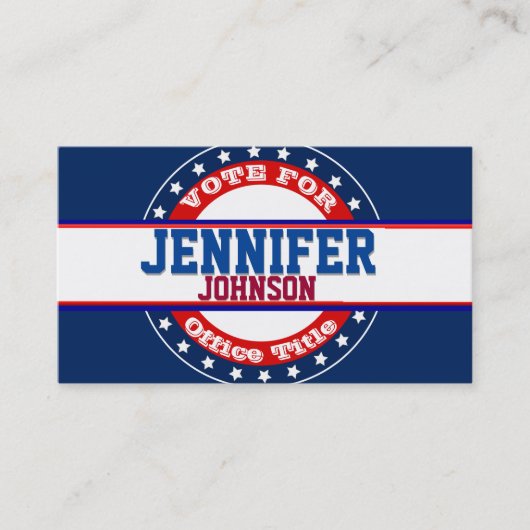 Carte De Visite Modèle de campagne politique (Devant)
