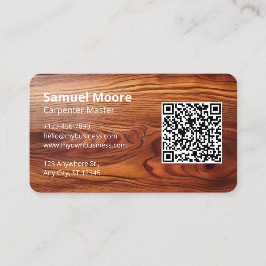 Carte De Visite Modèle de charpentier unique (Devant)