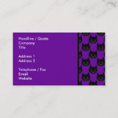 Carte De Visite Modèle de chat noir (Dos)