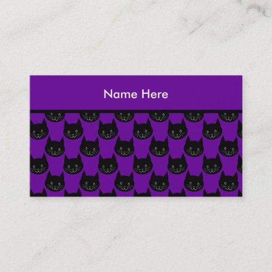 Carte De Visite Modèle de chat noir (Devant)