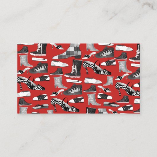 Carte De Visite Modèle de chaussure de mode rouge (Devant)