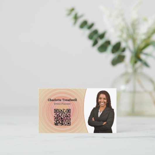 Carte De Visite Modèle de code QR Abstrait professionnel (Debout devant)