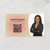 Carte De Visite Modèle de code QR Abstrait professionnel (Devant)