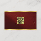 Carte De Visite Modèle de code QR élégant texte or professionnel (Dos)