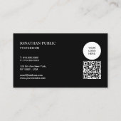 Carte De Visite Modèle de code QR en noir et blanc pour télécharge (Dos)