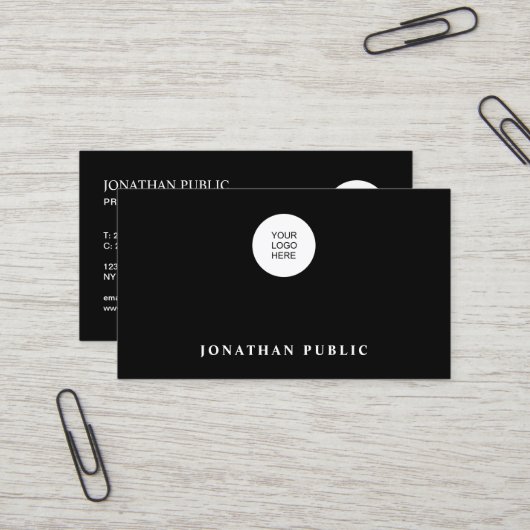 Carte De Visite Modèle de code QR en noir et blanc pour télécharge (Devant/Arrière en situation)