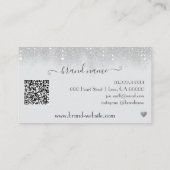 Carte De Visite Modèle de code QR Plutôt blanc Parties scintillant (Dos)