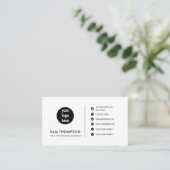 Carte De Visite Modèle de code QR pour les médias sociaux avec log (Debout devant)