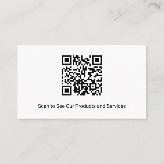 Carte De Visite Modèle de code QR simple blanc générique (Dos)
