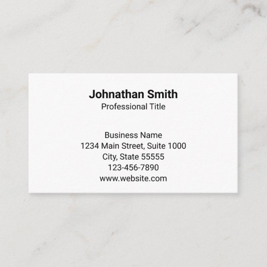 Carte De Visite Modèle de code QR simple blanc générique (Devant)