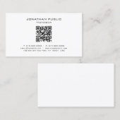 Carte De Visite Modèle de code QR simple élégant moderne (Devant / Derrière)