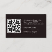 Carte De Visite Modèle de code QR Tradesman pour assiette diamant  (Dos)