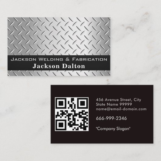 Carte De Visite Modèle de code QR Tradesman pour assiette diamant  (Devant / Derrière)