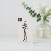 Carte De Visite Modèle de concepteur de mode moderne Sketch (Debout devant)
