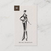 Carte De Visite Modèle de concepteur de mode moderne Sketch (Devant)