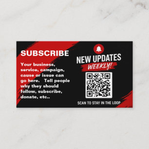 Carte De Visite Modèle de conception de code QR pour s'abonner en