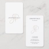 Carte De Visite Modèle de conception de monogrammes élégants perso (Devant / Derrière)