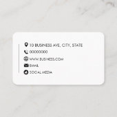 Carte De Visite Modèle de conception générique en blanc clair (Dos)