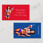 Carte De Visite Modèle de conditionnement physique en bikini patri (Devant / Derrière)