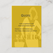 Carte De Visite Modèle de couture de professionnel de couturier de (Dos)