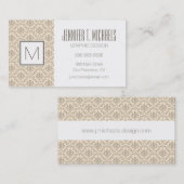 Carte De Visite Modèle de Damas 3 (Devant / Derrière)