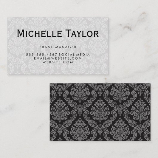 Carte De Visite Modèle de Damas de l'exécutif (Devant / Derrière)