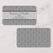 Carte De Visite Modèle de Damas gris (Devant / Derrière)