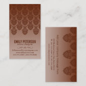 Carte De Visite Modèle de Damas (orange) (Devant / Derrière)