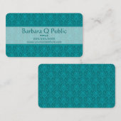 Carte De Visite Modèle de Damas turquoise (Devant / Derrière)