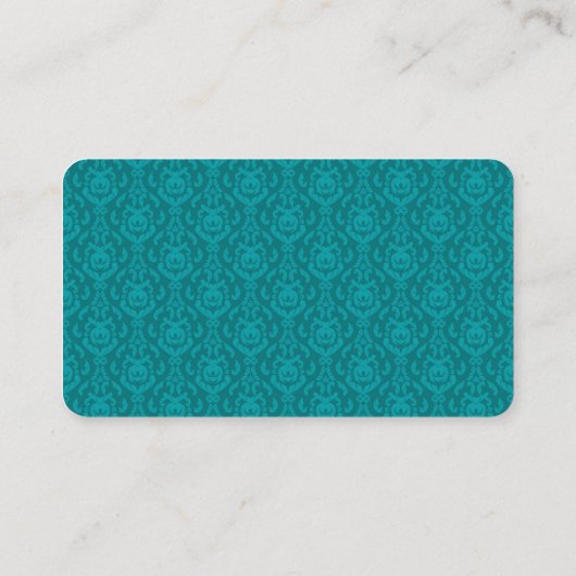Carte De Visite Modèle de Damas turquoise (Dos)