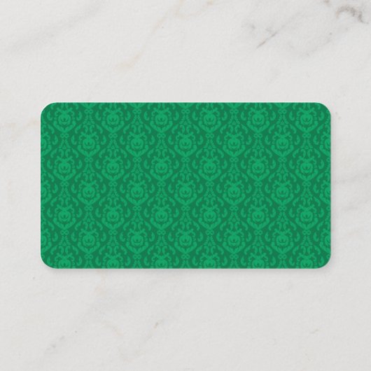 Carte De Visite Modèle de Damas vert (Dos)
