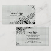 Carte De Visite Modèle de design noir et blanc rétro (Devant / Derrière)