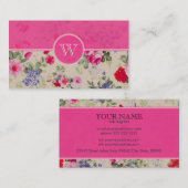 Carte De Visite Modèle de design rose et bleu (Devant / Derrière)