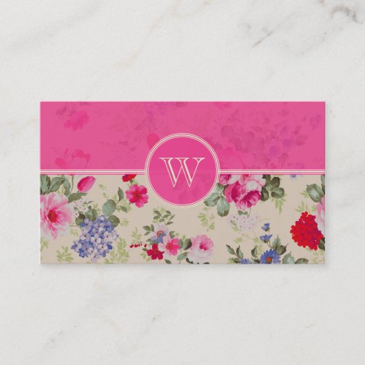 Carte De Visite Modèle de design rose et bleu (Devant)