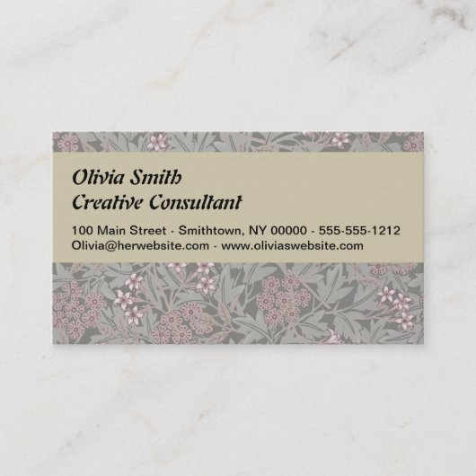 Carte De Visite Modèle de fleur de jasmin de William Morris (Devant)