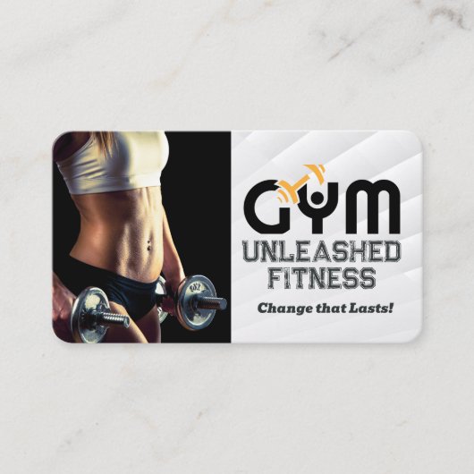 Carte De Visite Modèle de forme physique | Typographie de gym (Devant)