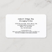 Carte De Visite Modèle de la justice (Dos)