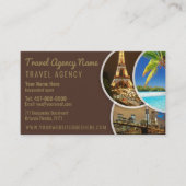Carte de visite Modèle de l'agent de voyage (Devant)