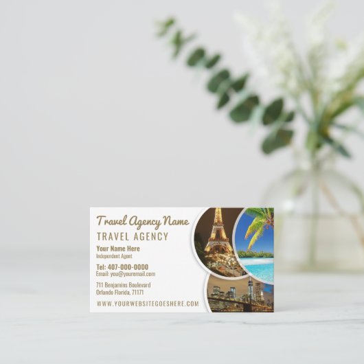 Carte de visite Modèle de l'agent de voyage (Debout devant)