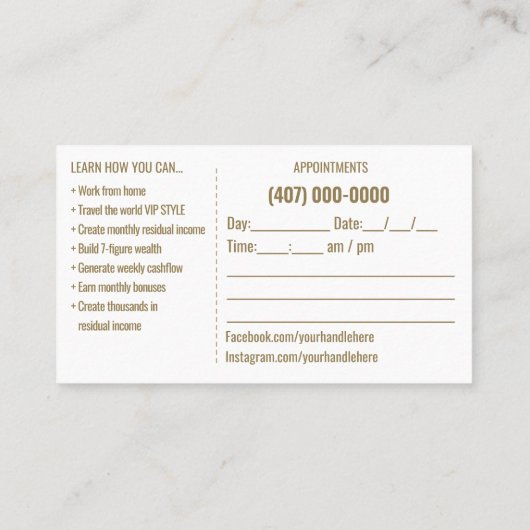 Carte de visite Modèle de l'agent de voyage (Dos)