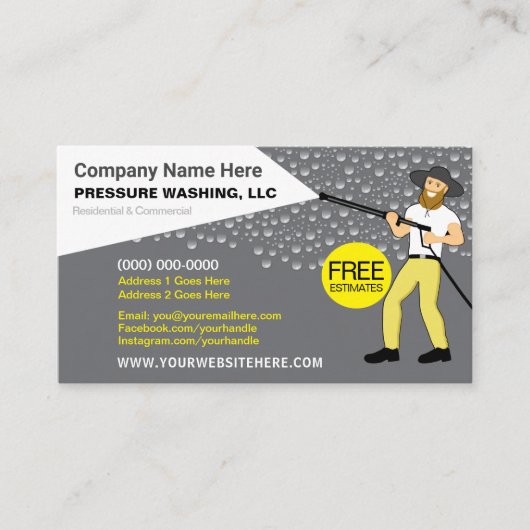 Carte de visite Modèle de lavage et de nettoyage s (Devant)