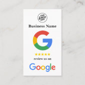Carte De Visite Modèle de lien Google Review de White Small Busine (Devant)