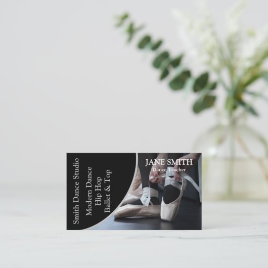 Carte De Visite Modèle de l'instructeur professionnel Dance Studio (Debout devant)