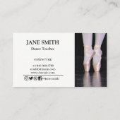 Carte De Visite Modèle de l'instructeur professionnel Dance Studio (Dos)