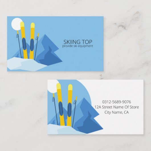 Carte De Visite Modèle de location de ski (Devant / Derrière)